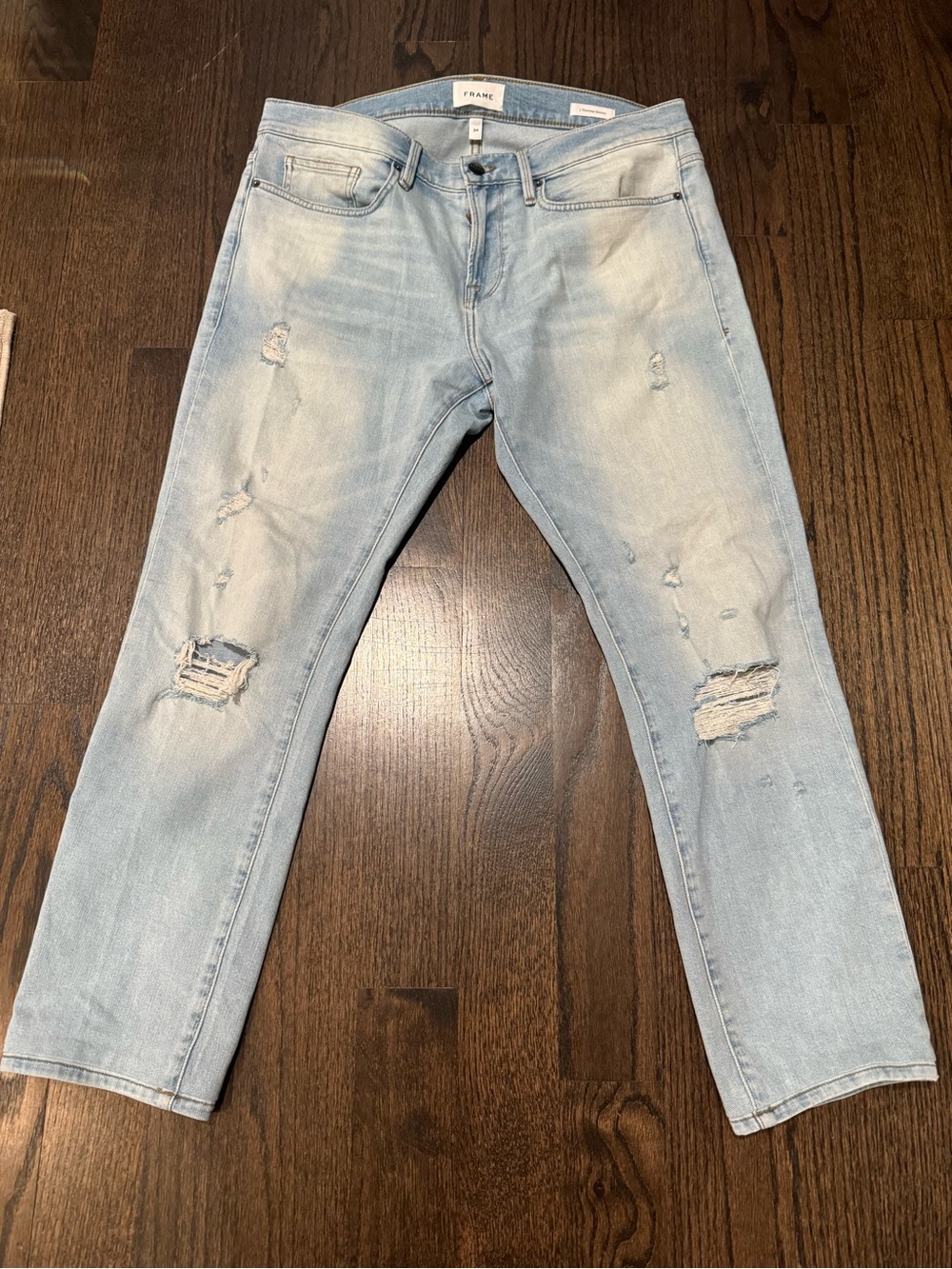 Frame Denim Light Blue Distressed Men’s Jeans Sz 34